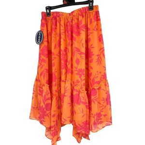 Scoop NYC chiffon handkerchief skirt size M  scarf hem elastic waist 1744 NWT